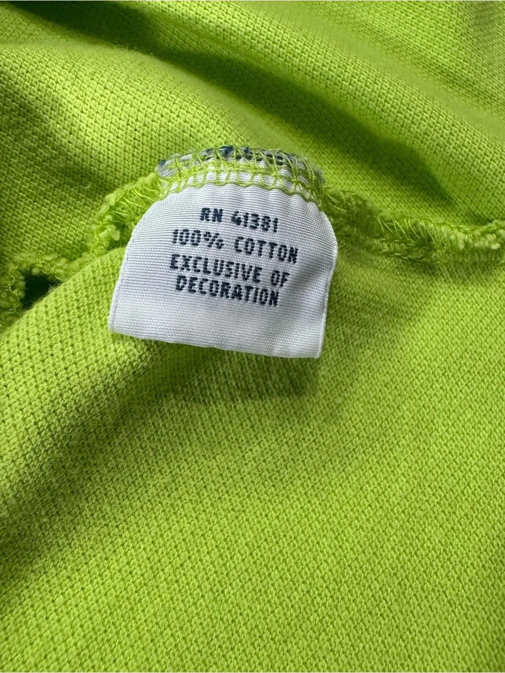 POLO by Ralph Lauren Men’s 100% Cotton, Solid Lime Green w/Orange Logo, 2XLT